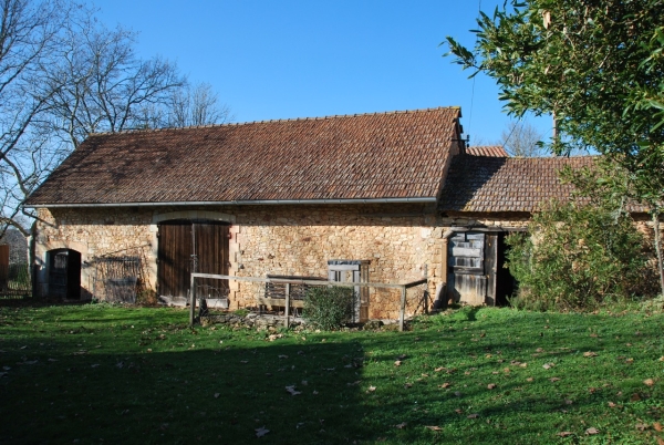 Authentic stone village house with barn